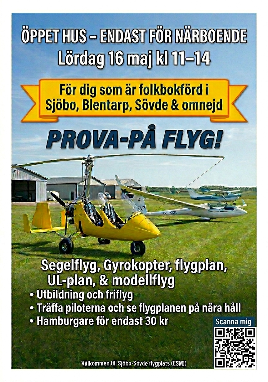 Öppet hus för Närboende, flyer